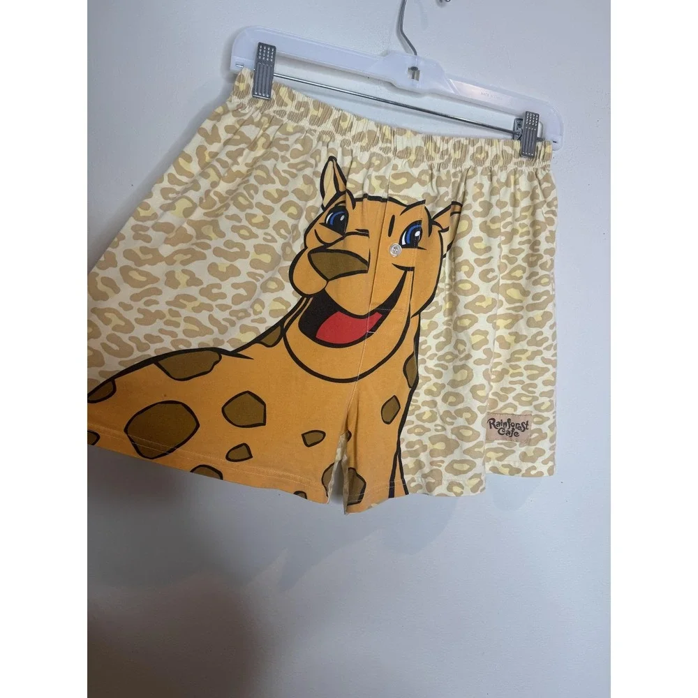 Rainforest Cafe Boxer Shorts Mens‎ Medium Beige Leopard Cartoon Graphic Souvenir